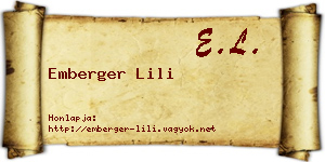 Emberger Lili névjegykártya